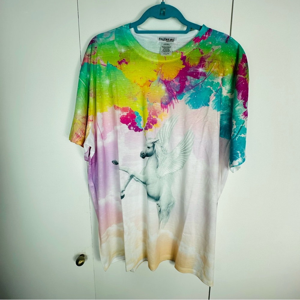 Faux Real Novelty unicorn shirt size XL